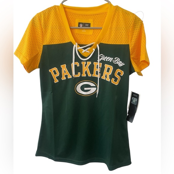 NWT Green Bay Packers Women’s Mesh Jersey Top Size Small Fan Gear - Picture 1 of 6